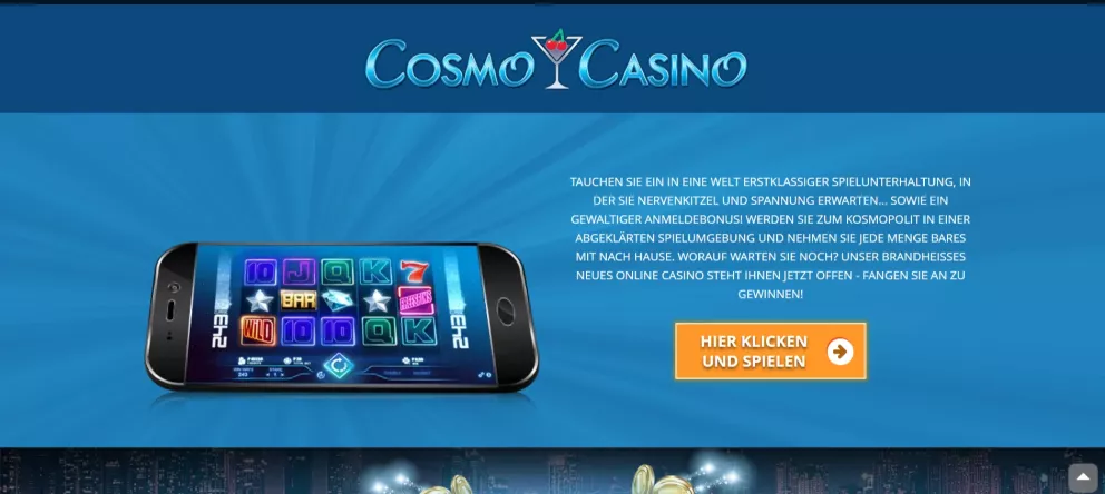 Cosmo Casino Willkommensbonus ab 10€ – Jetzt registrieren und spielen