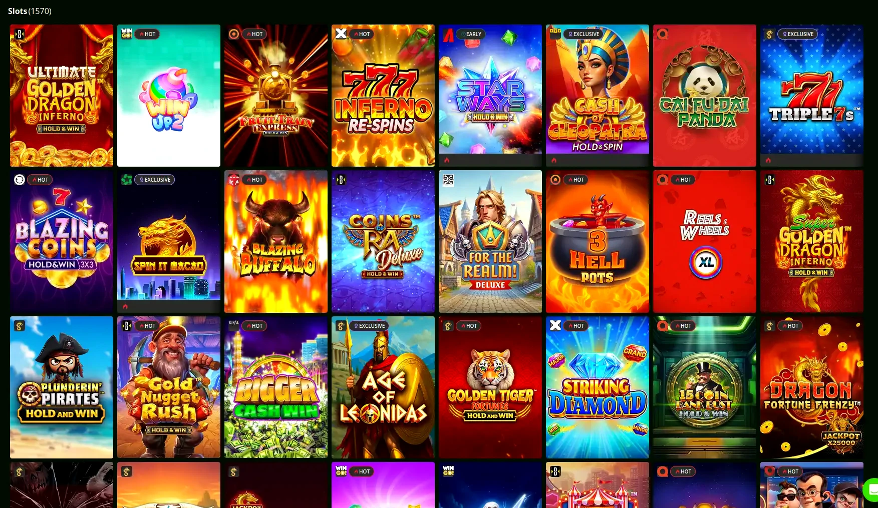 Cosmo Online Casino Spielangebot