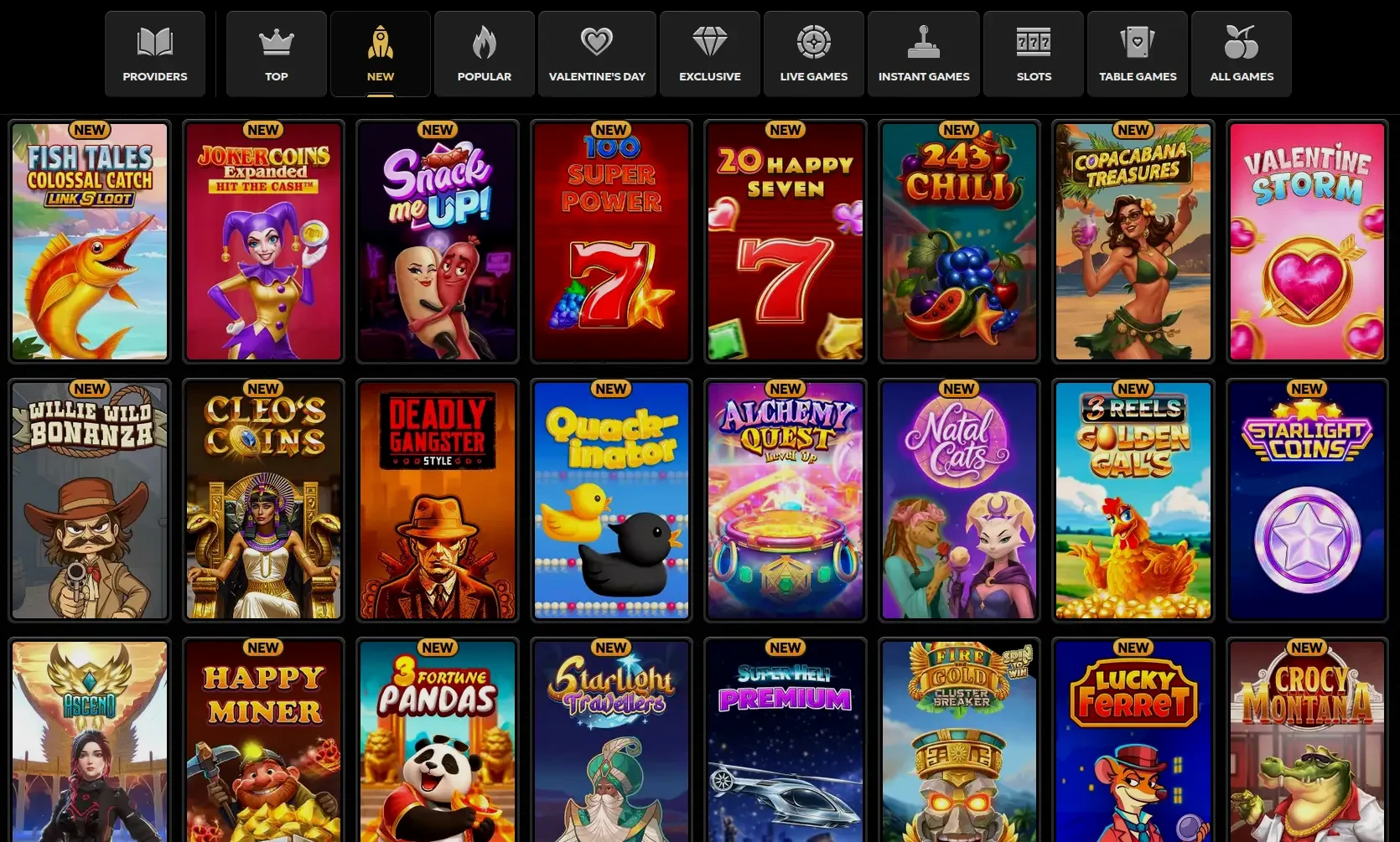 Cosmo Casino Login Bereich und Spieleübersicht auf dem Desktop